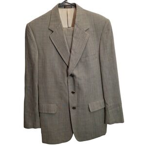 Michael's Victory Mens Custom Tailored 2 Piece Wool Suit Gray Tan 3 Button 30x31